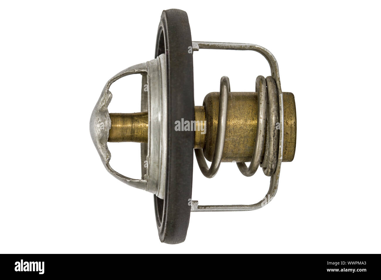 Thermostat a cooling system, spare parts for cars, isolated on white