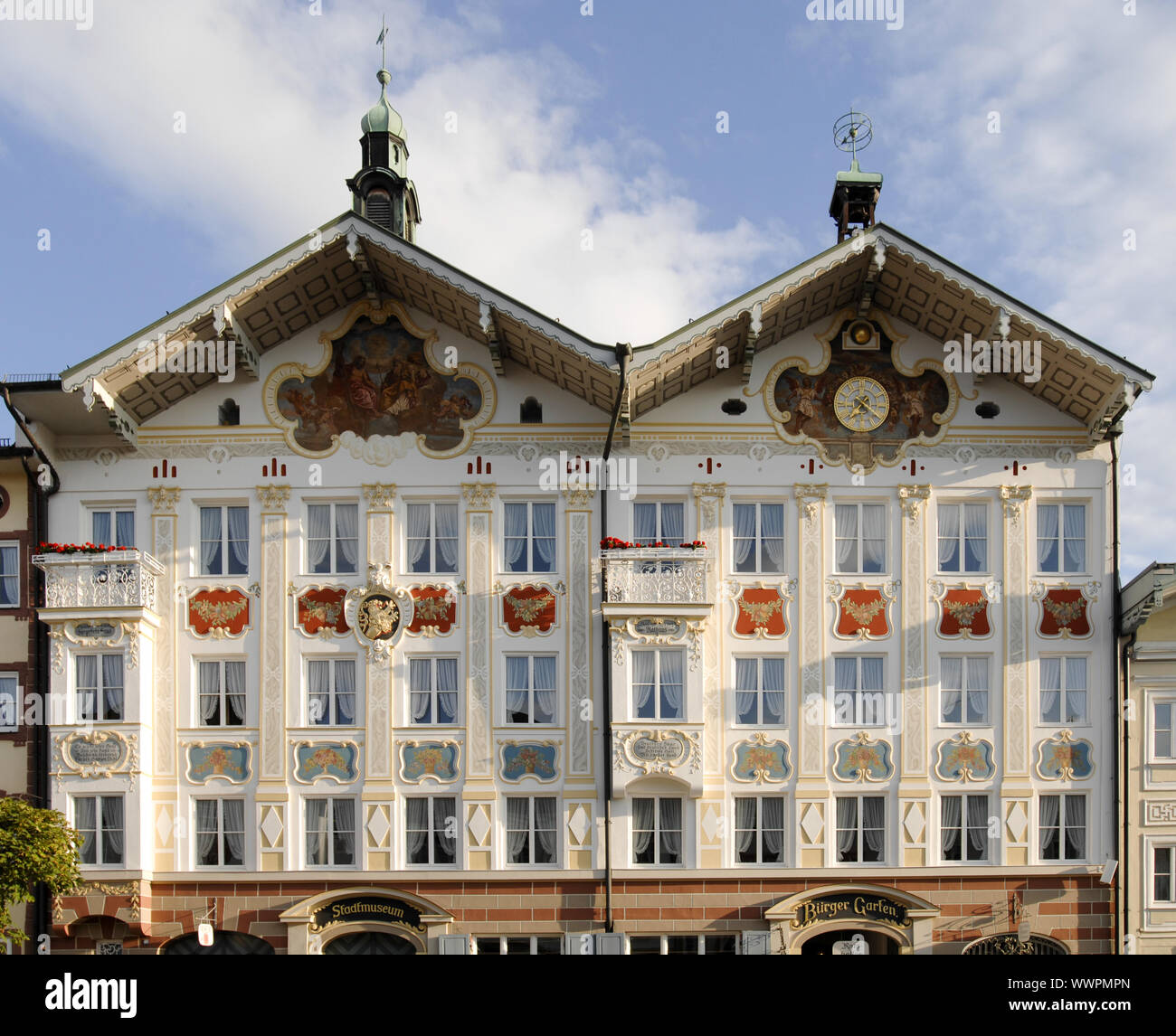 Town hall of Bad Tölz in Bavaria Stock Photo