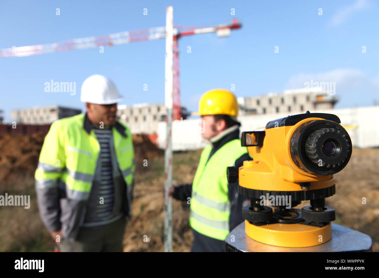 Surveyors on site Stock Photo
