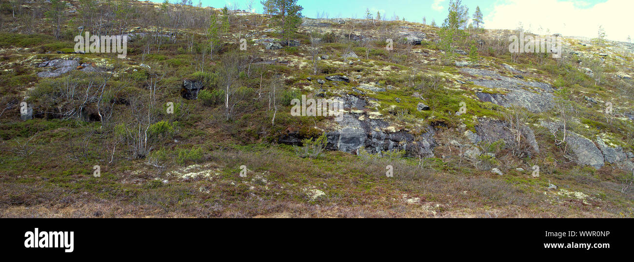 Mountain tundra in Lapland panorama Stock Photo