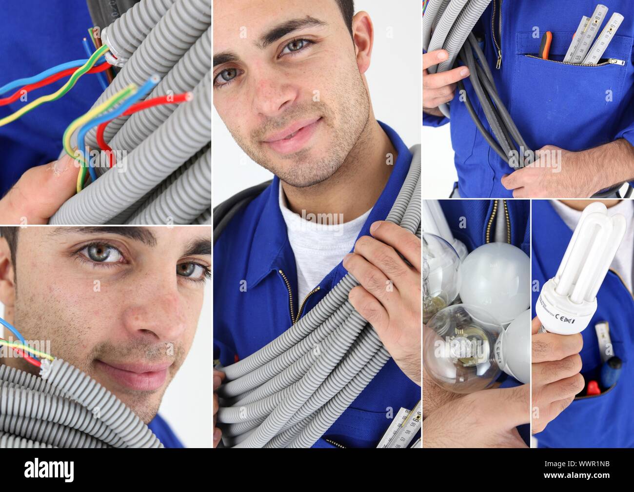 Portraits of an electrician Stock Photo