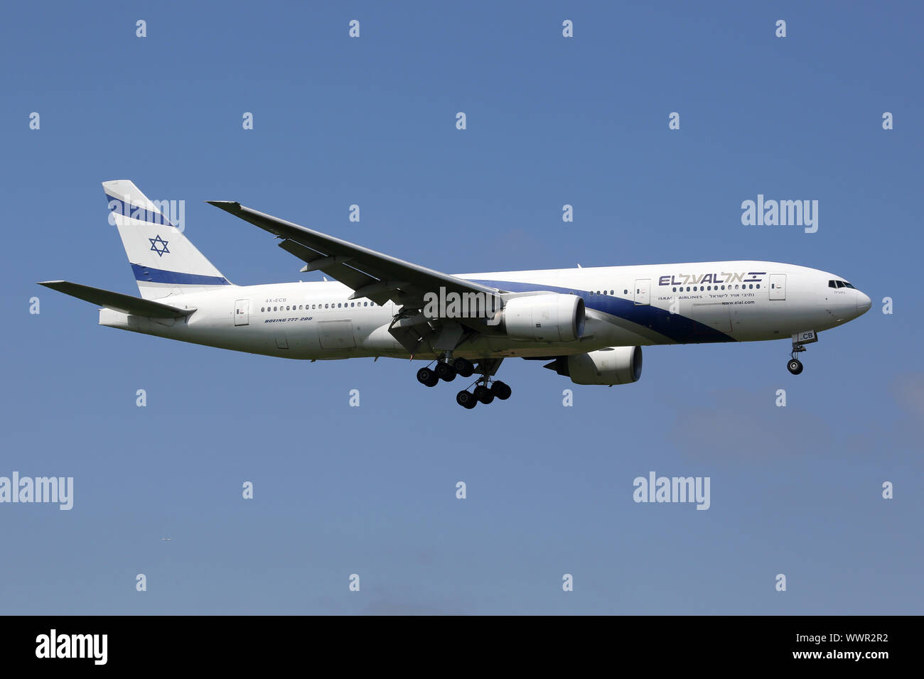 El Al Israel Airlines Aircraft Boeing 777-200 Stock Photo