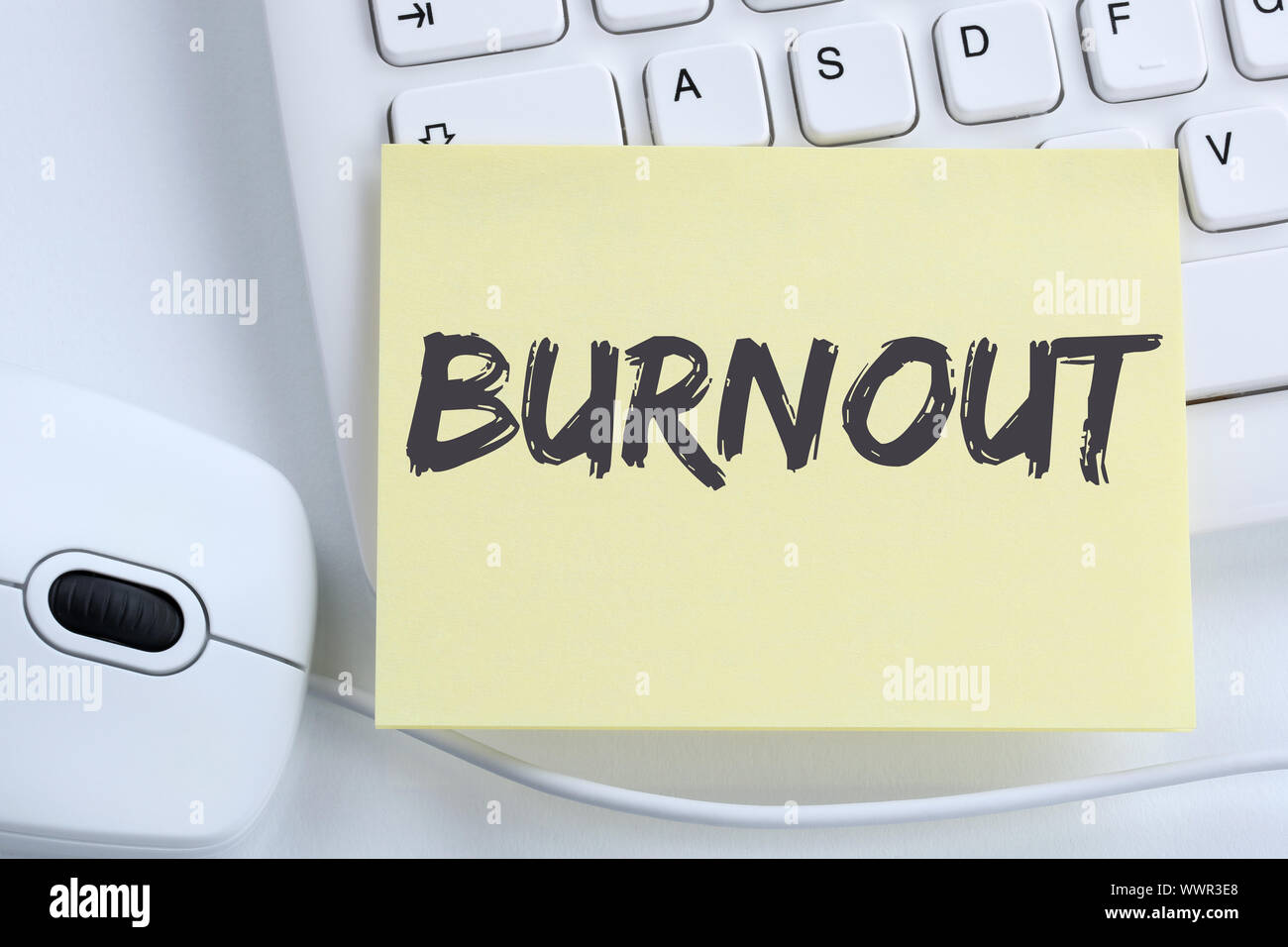 Burnout sick illness in the job stress business concept office Stock
