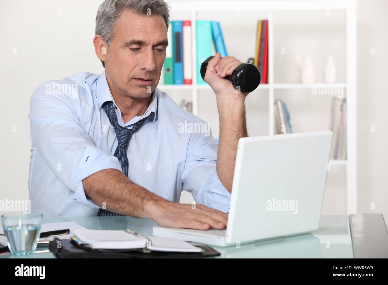 Maybe a little work out will make me feel better Stock Photo