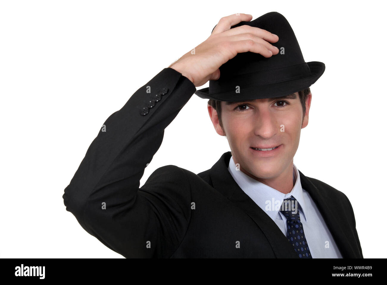 Businessman wearing bowler hat hi-res stock photography and images - Alamy