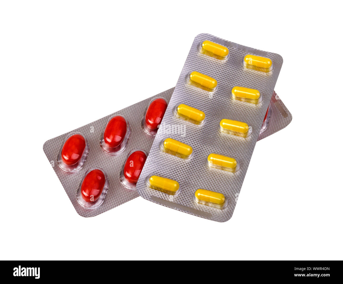 Medicine pills and capsules packed in blisters Stock Photo - Alamy