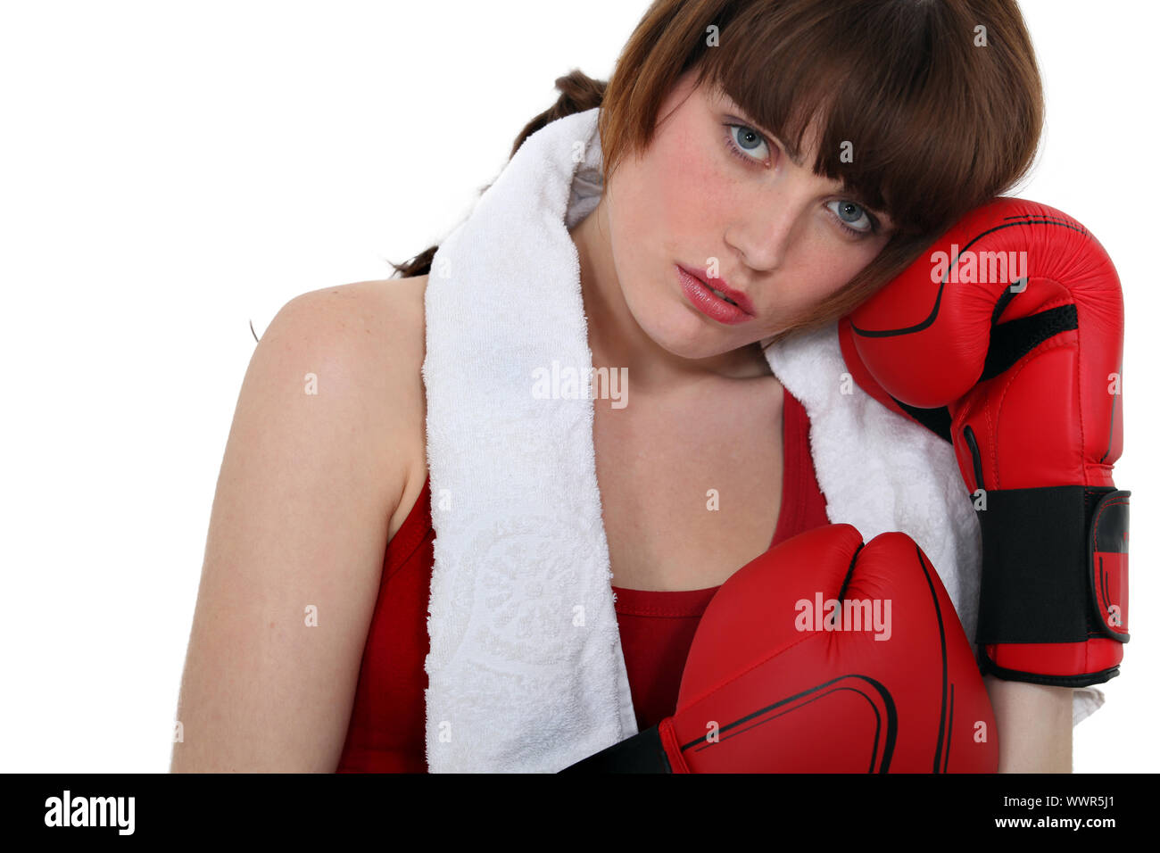 A female boxer Stock Photo