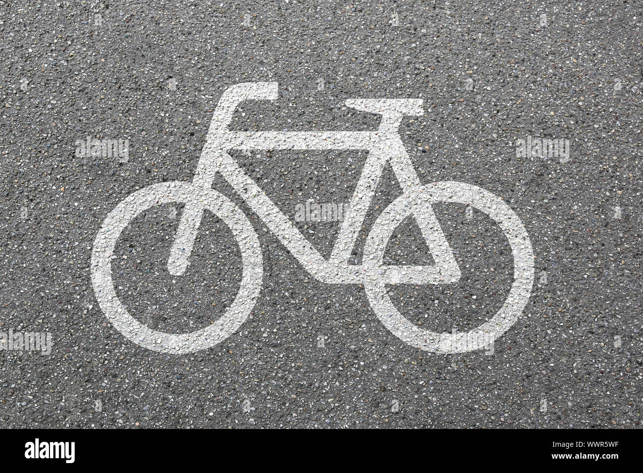 cycle route bike to ride cycle path street traffic Stock Photo