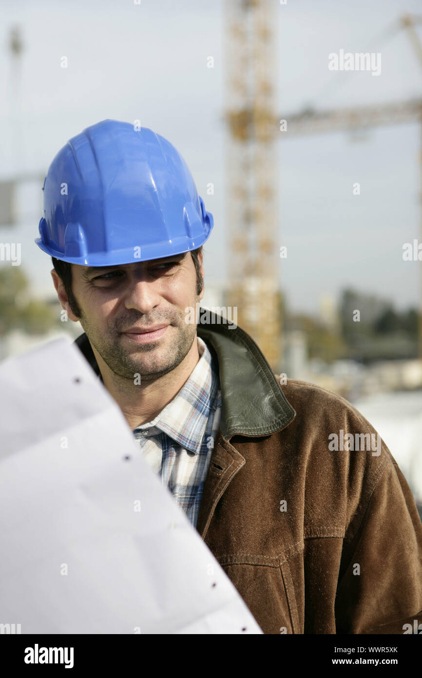 A construction foreman Stock Photo