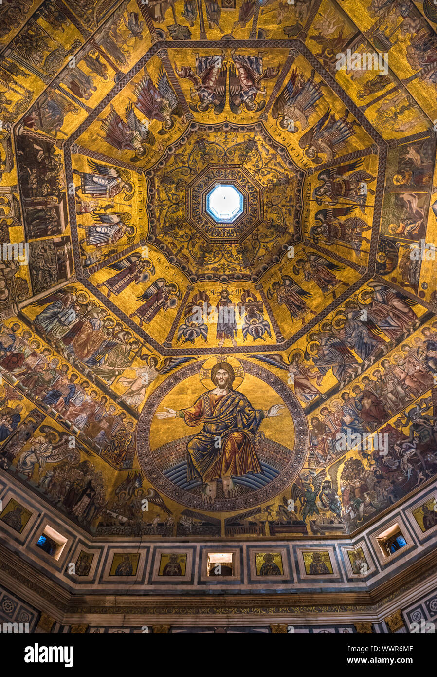 Magnificent mosaic ceiling of the Baptistry of San Giovanni, Florence, Tuscany, Italy Stock Photo