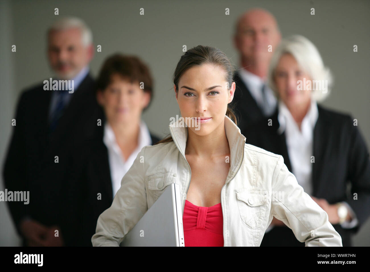young businesswoman leader of a business team Stock Photo - Alamy
