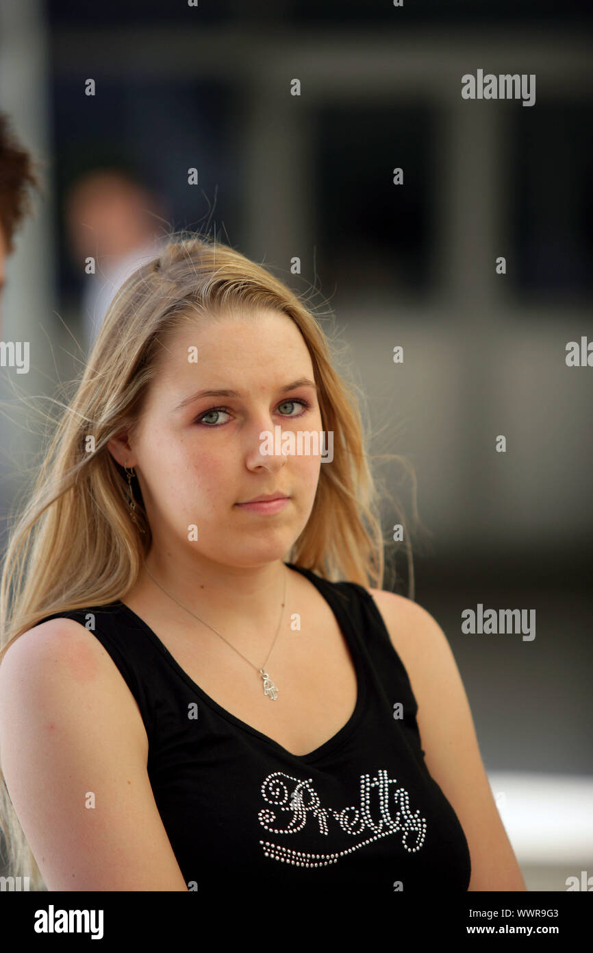 Portrait of an unemotional woman Stock Photo