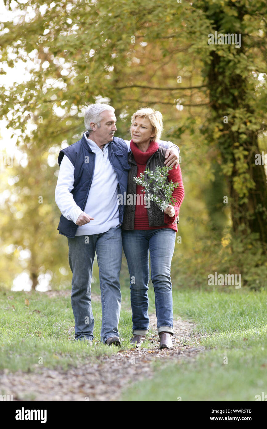 Couple enjoying romantic walk Stock Photo
