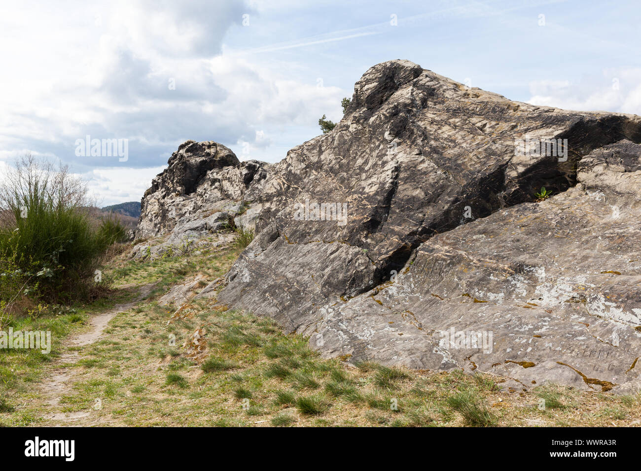 Camel rock near Westerhausen in the Harz Mountains Stock Photo