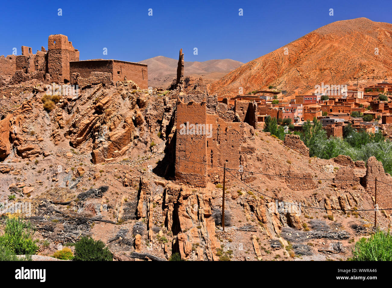 Old berber architecture near the city of Tamellalt in Atlas Mountains ...