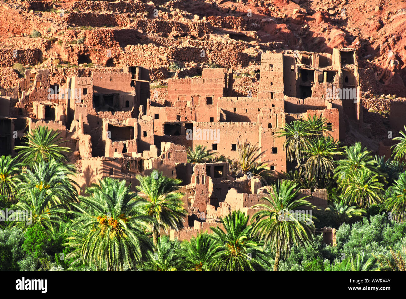 Old berber architecture near the city of Tinghir in Atlas Mountains ...