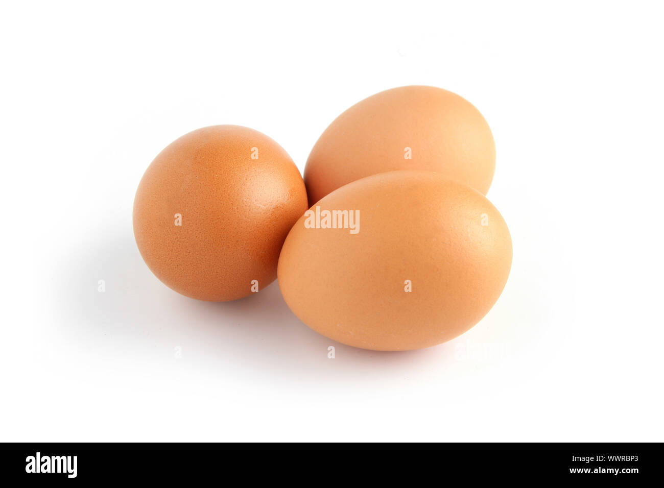 Three chicken eggs Stock Photo