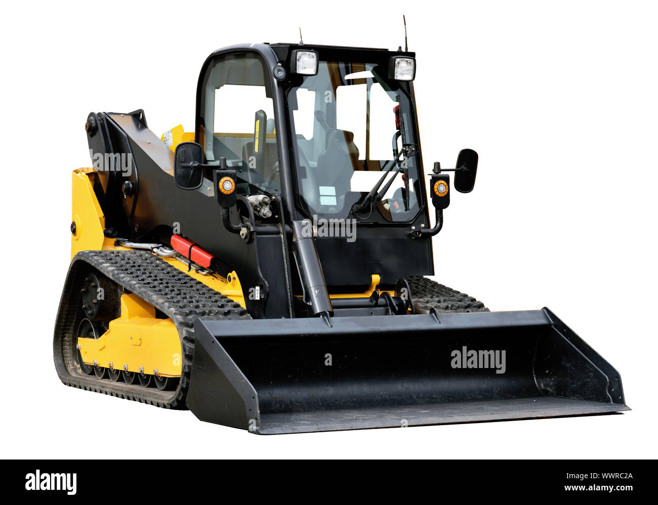 Skid loader or bobcat construction equipment isolated over white background Stock Photo