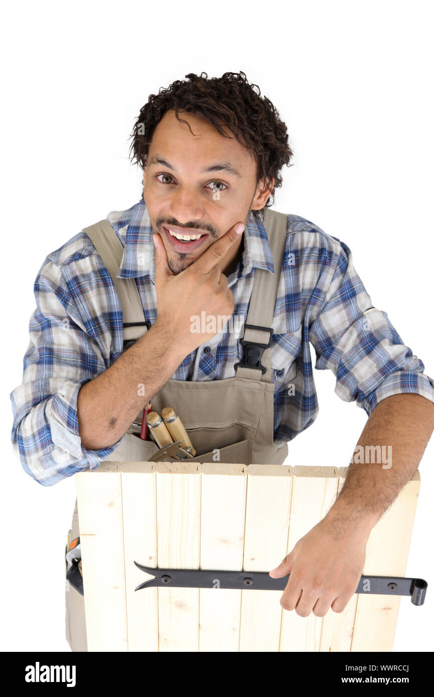 Portrait of a carpenter Stock Photo