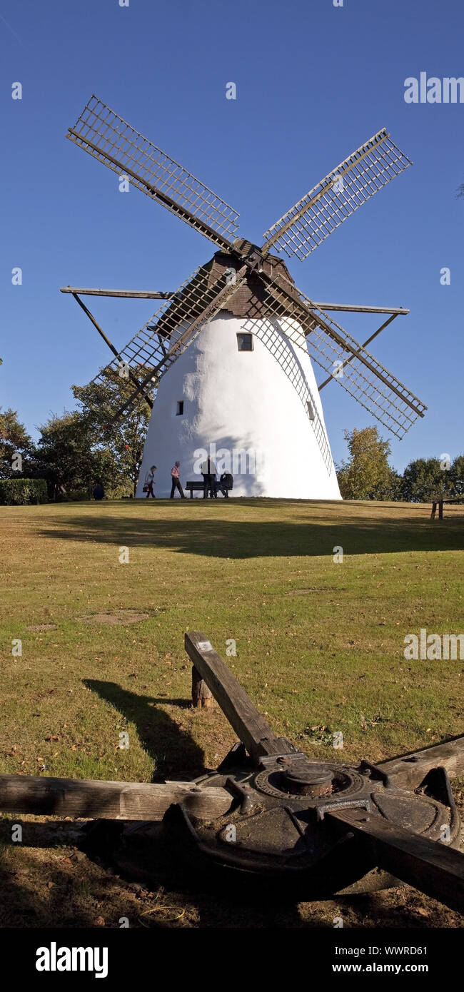 wind mill, landmark, Reken, Muensterland, North Rhine-Westphalia, Germany, Europe Stock Photo