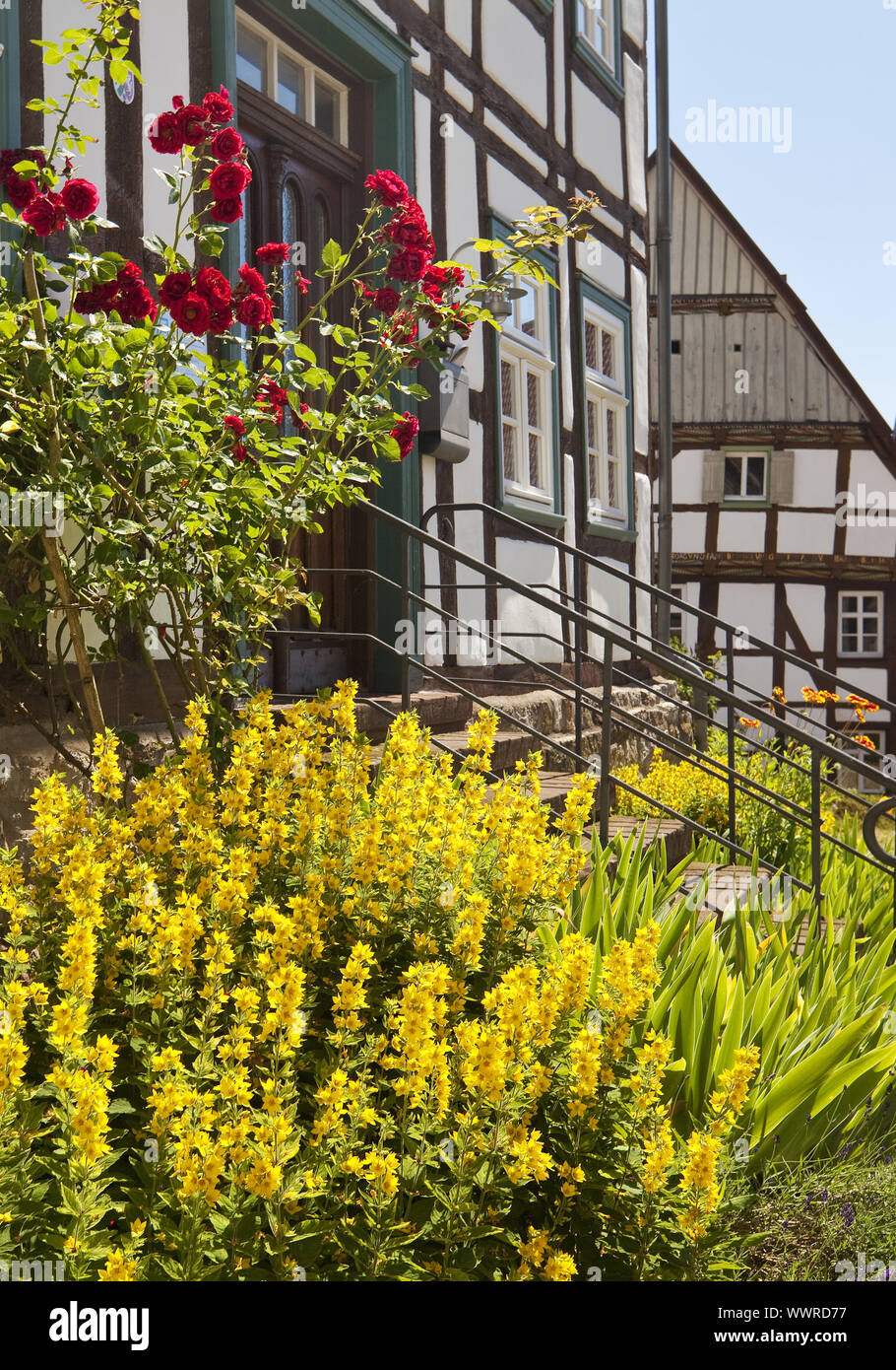 half timberedhouses in the old city, Warburg, East Westphalia, North