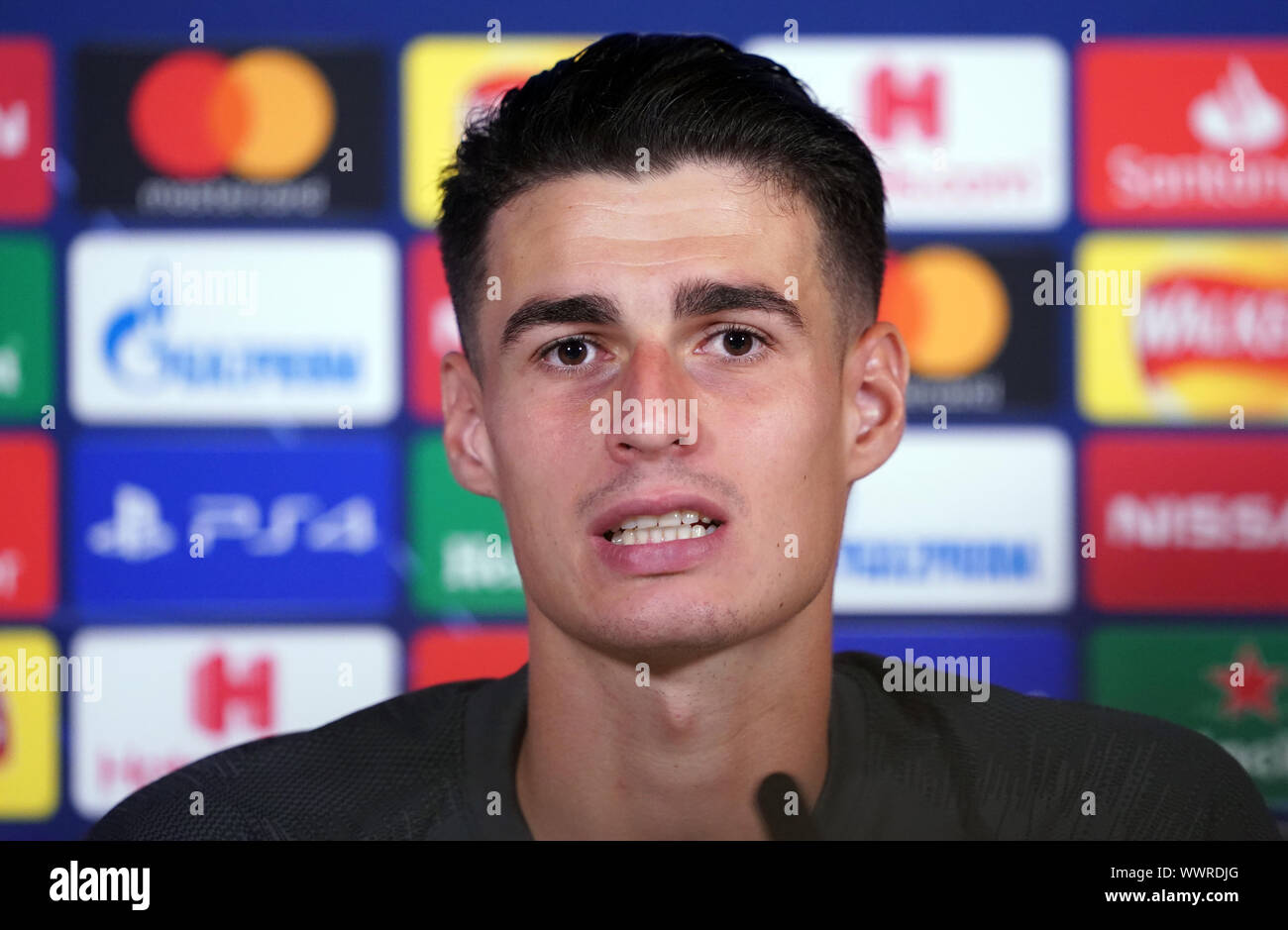 Chelsea goalkeeper Kepa Arrizabalaga during a press conference at