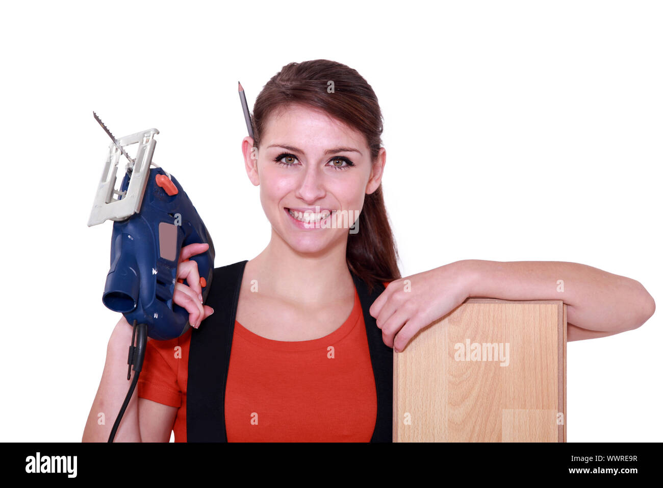 Portrait of a young woman laborer Stock Photo