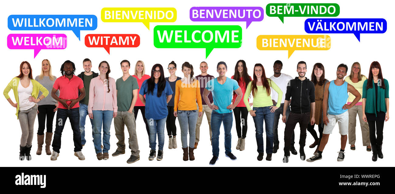 Welcome multicultural people group people people people refugees say ...