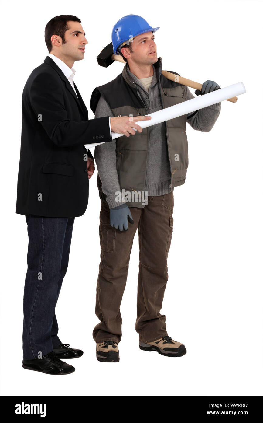 A carpenter and his foreman Stock Photo Alamy