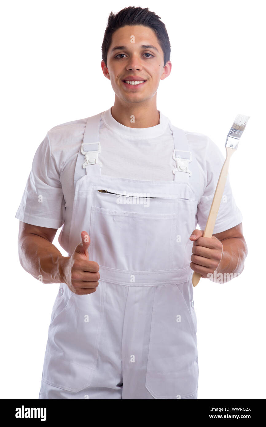 occupation profession painter profession craftsman apprentice trainee thumb high training trainee Stock Photo