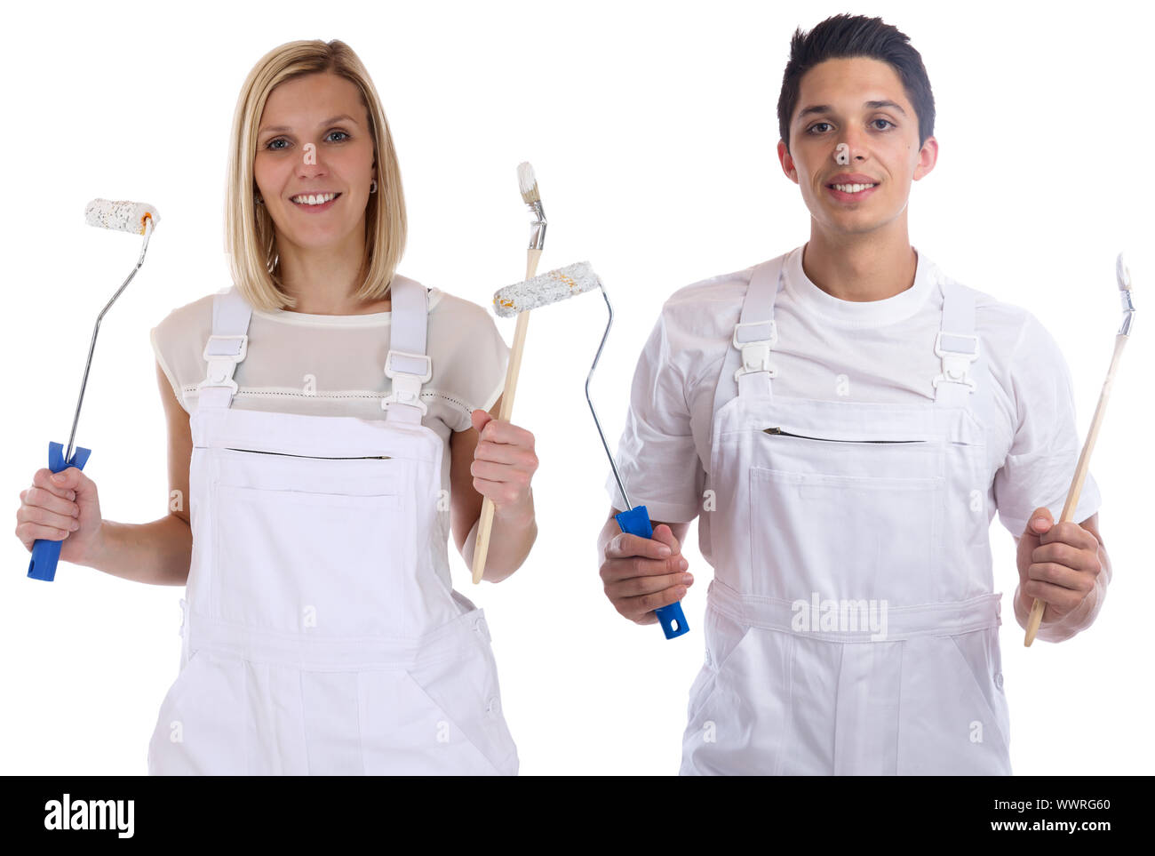 occupation profession painter profession craftsman apprentice apprentices trainee training trainee Stock Photo