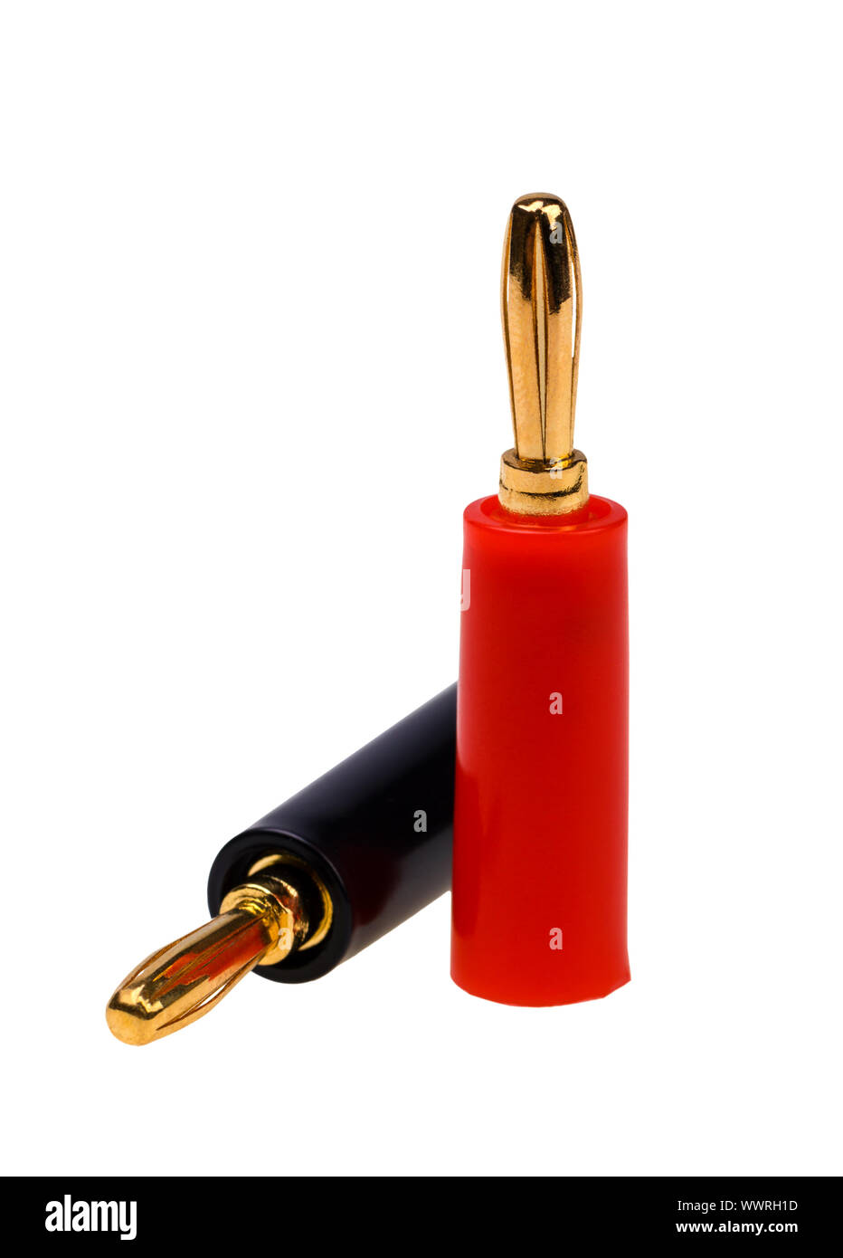 Adapter cable audio speaker banana plug connector Stock Photo Alamy