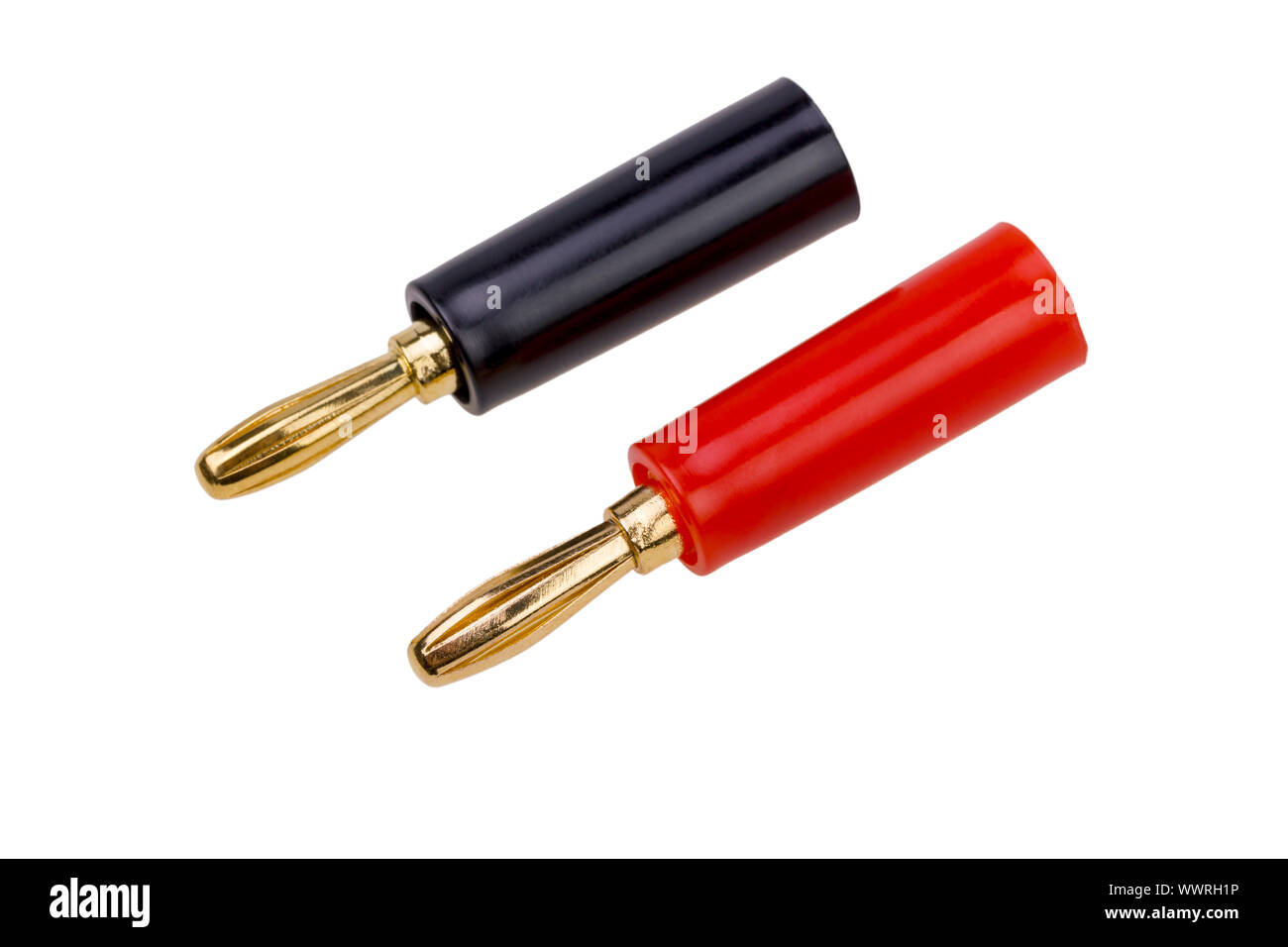 Adapter cable audio speaker banana plug connector Stock Photo Alamy