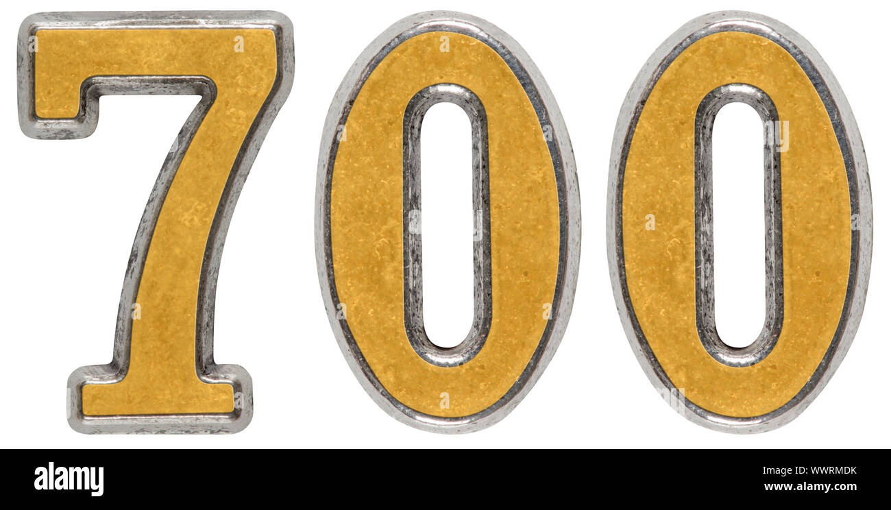 Metal numeral 700 seven hundred isolated on white background Stock Metal numeral 700 seven hundred isolated on white background Stock