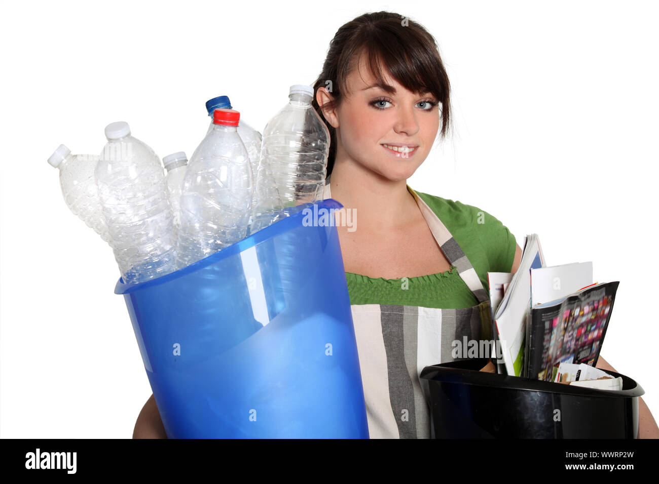 Young woman recycling Stock Photo - Alamy