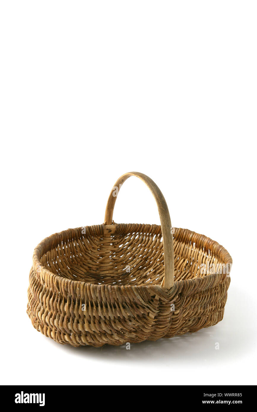 Empty wicker basket Stock Photo Alamy