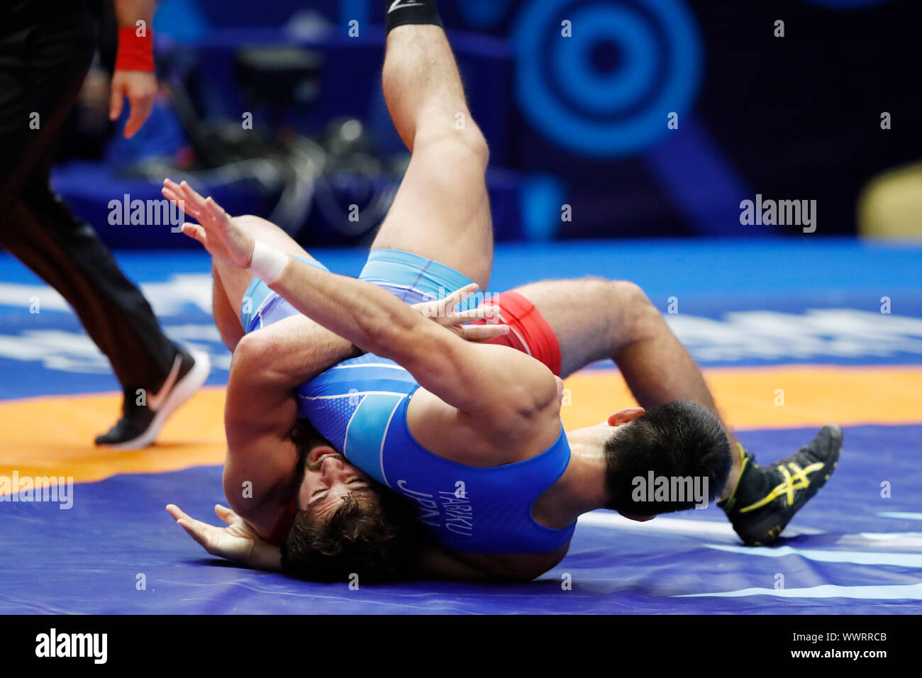 Nursultan, Kazakhstan. 16th Sep, 2019. (TopBottom) Shohei Yabiku (JPN