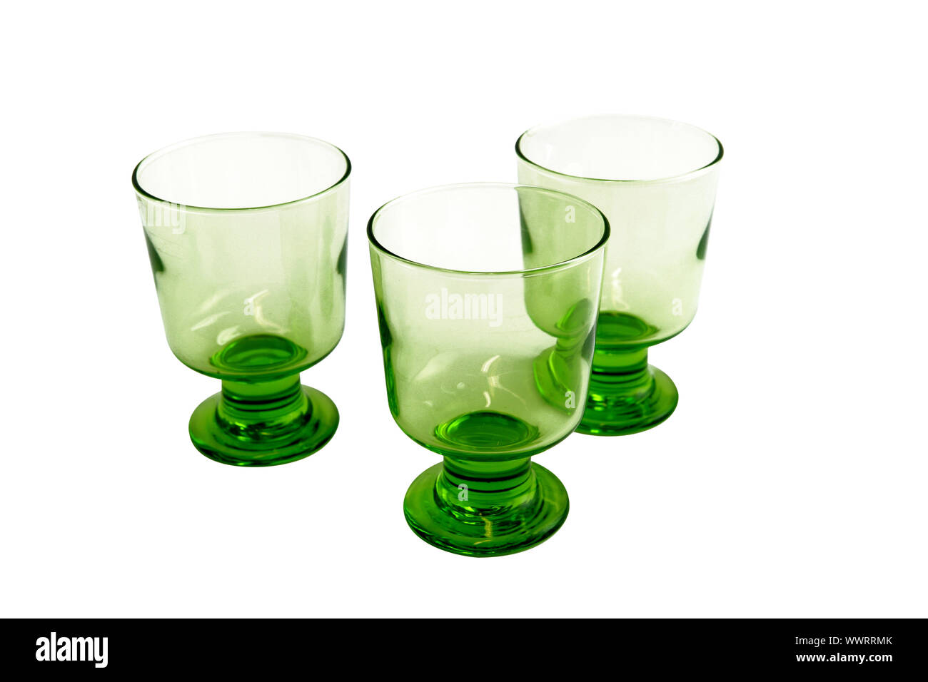 Table setting green glasses Cut Out Stock Images & Pictures - Alamy