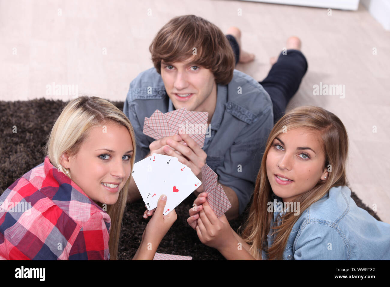 Card game with friends Stock Photo Alamy