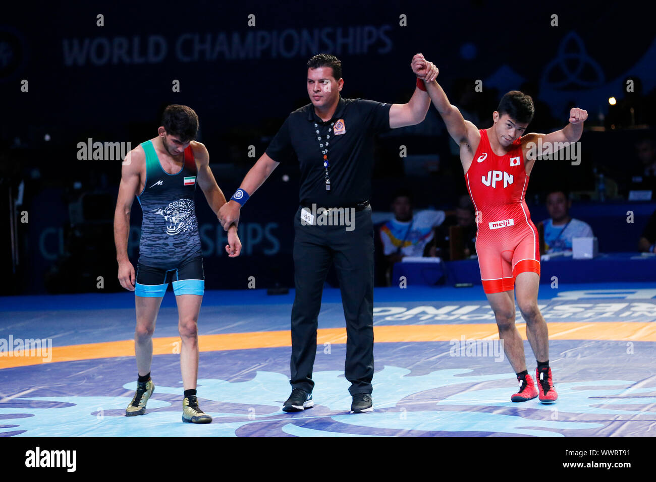 Nursultan, Kazakhstan. 16th Sep, 2019. (L to R) Ali Reza Ayat Ollah