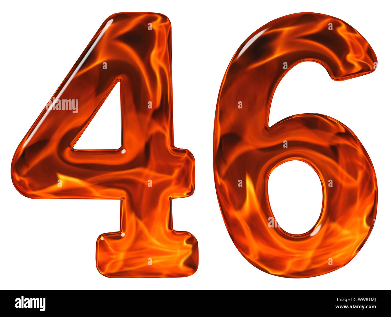 46, forty six, numeral, imitation glass and a blazing fire