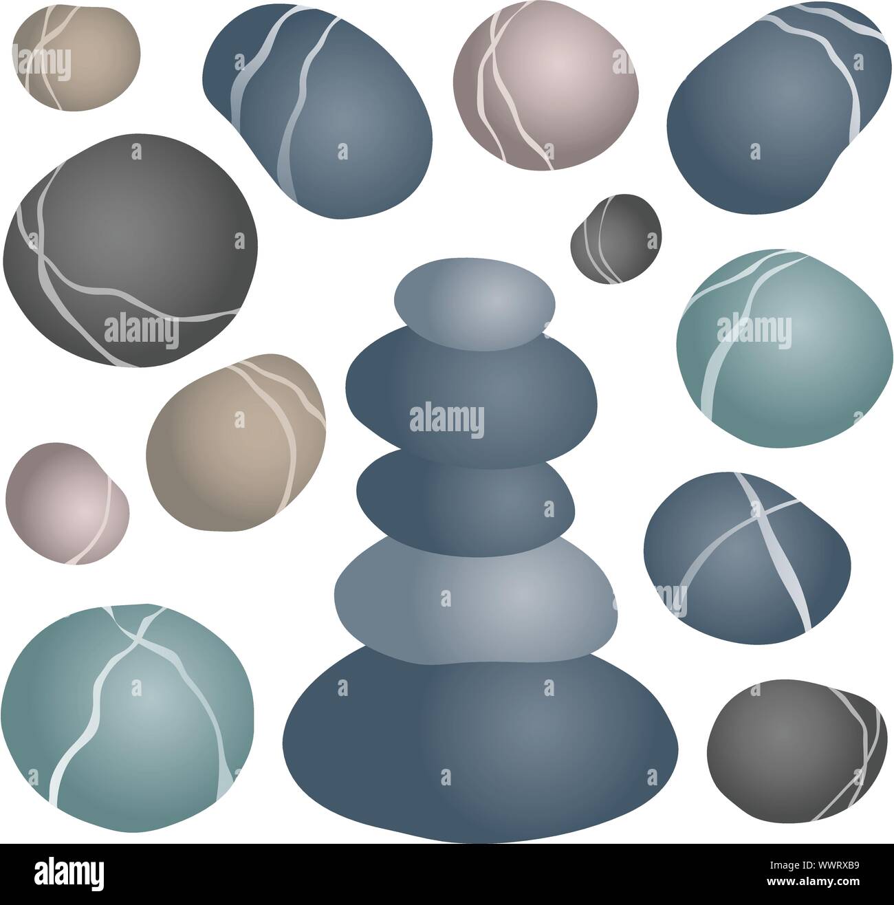 Various Stones Collection 2 Stock Vector Image Art Alamy