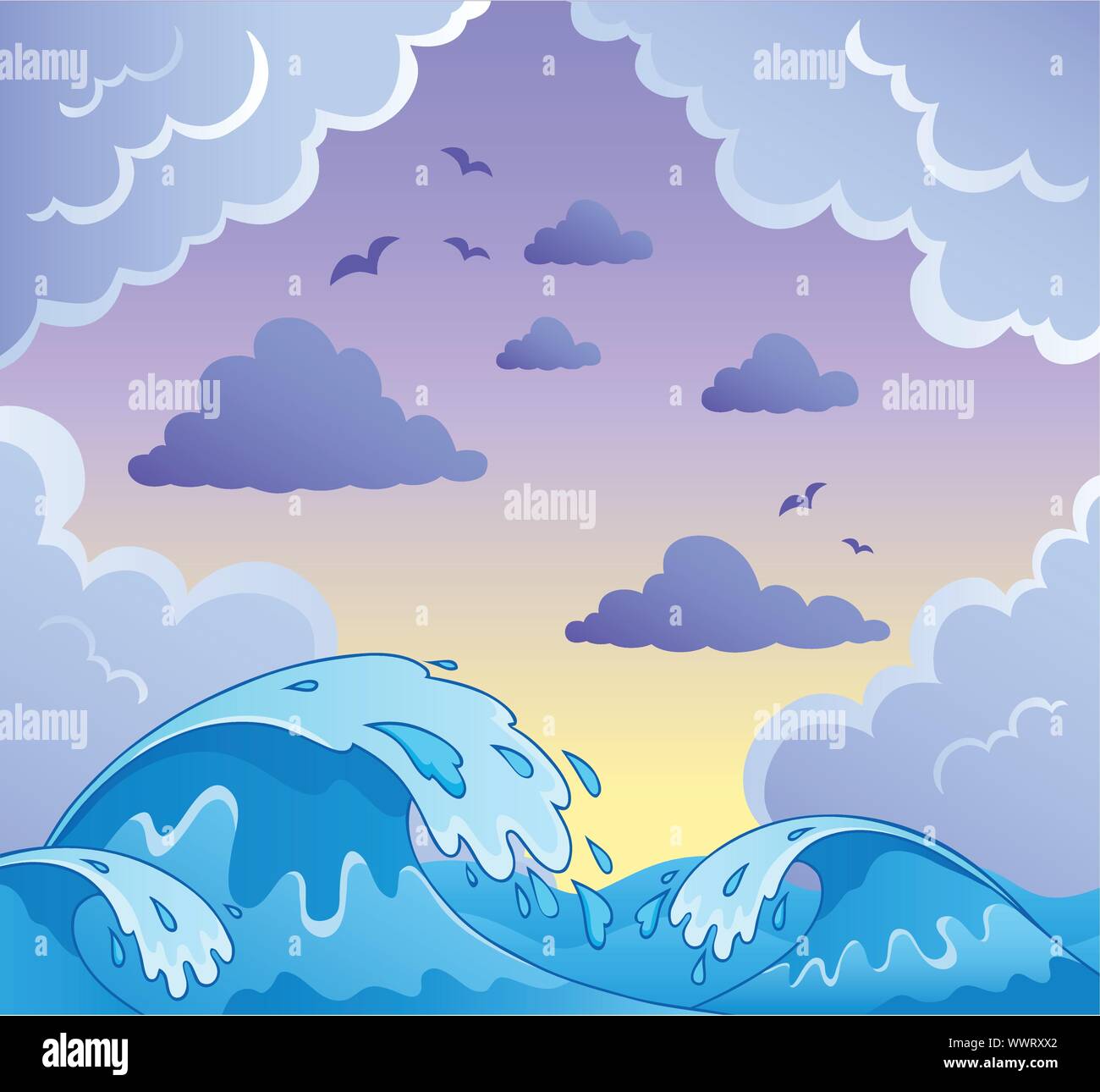 Waves theme image 2 Stock Vector
