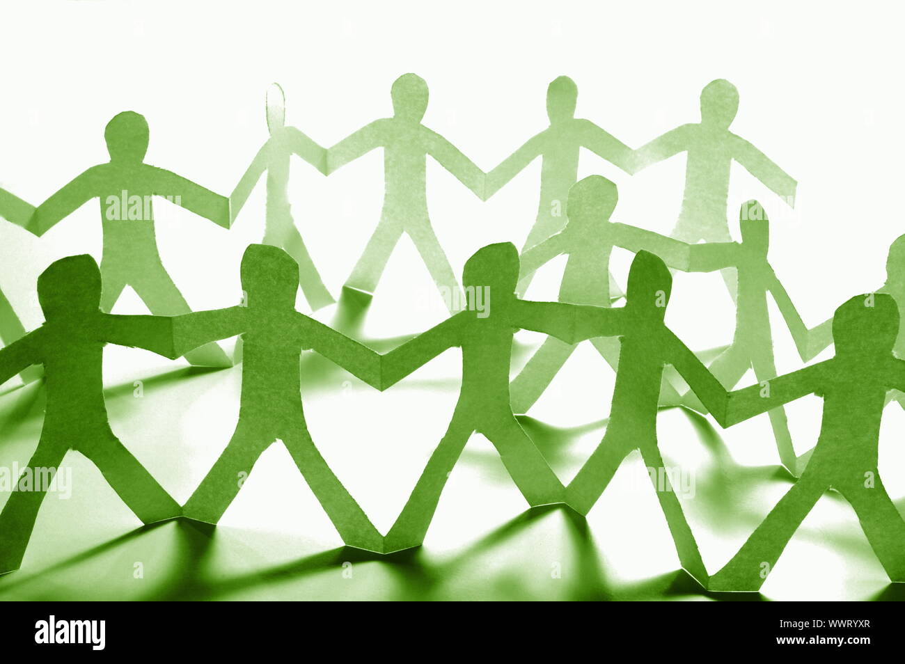 team of paper people having a party Stock Photo Alamy