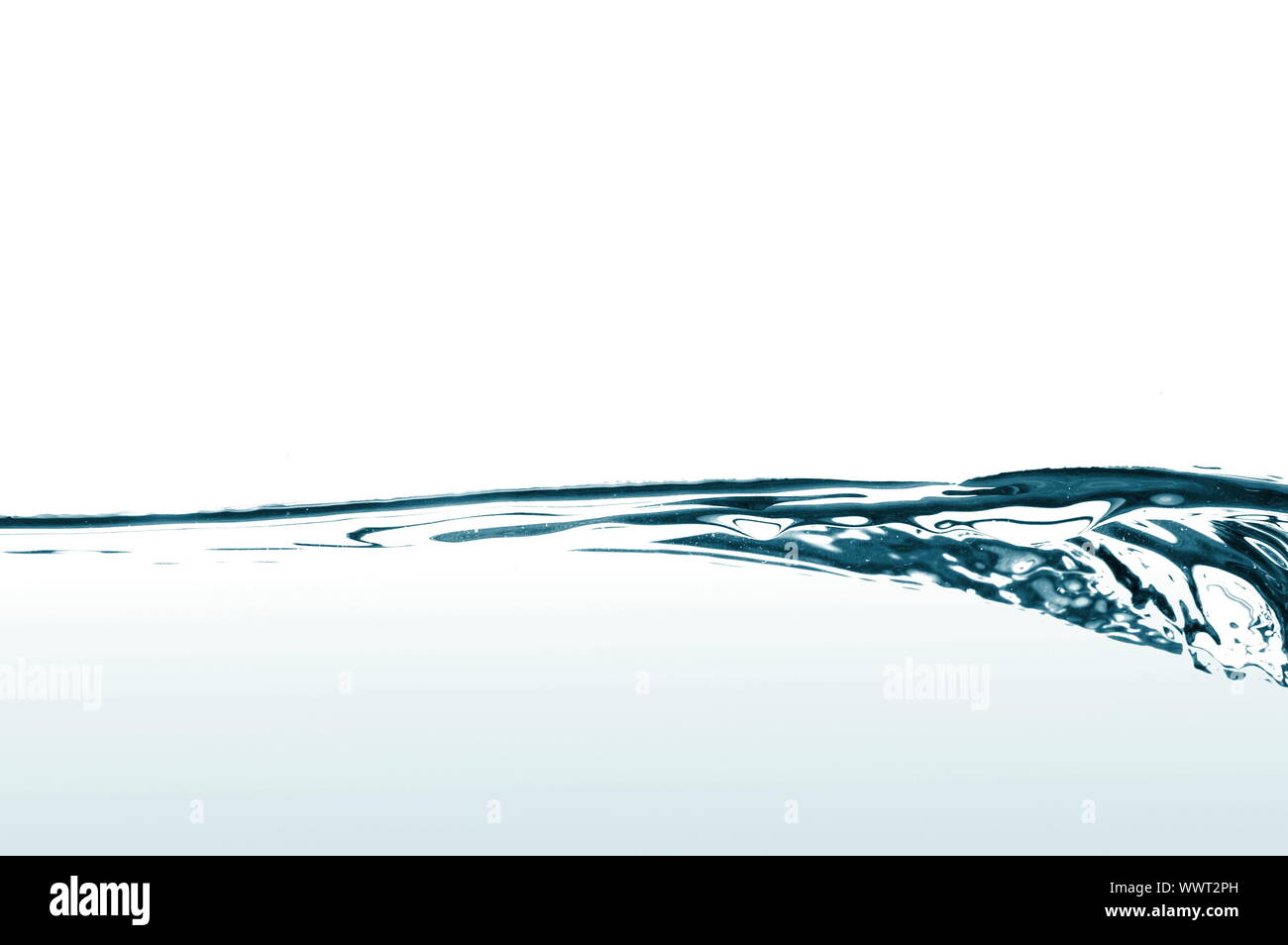 wave of fresh and clear water on white background Stock Photo - Alamy