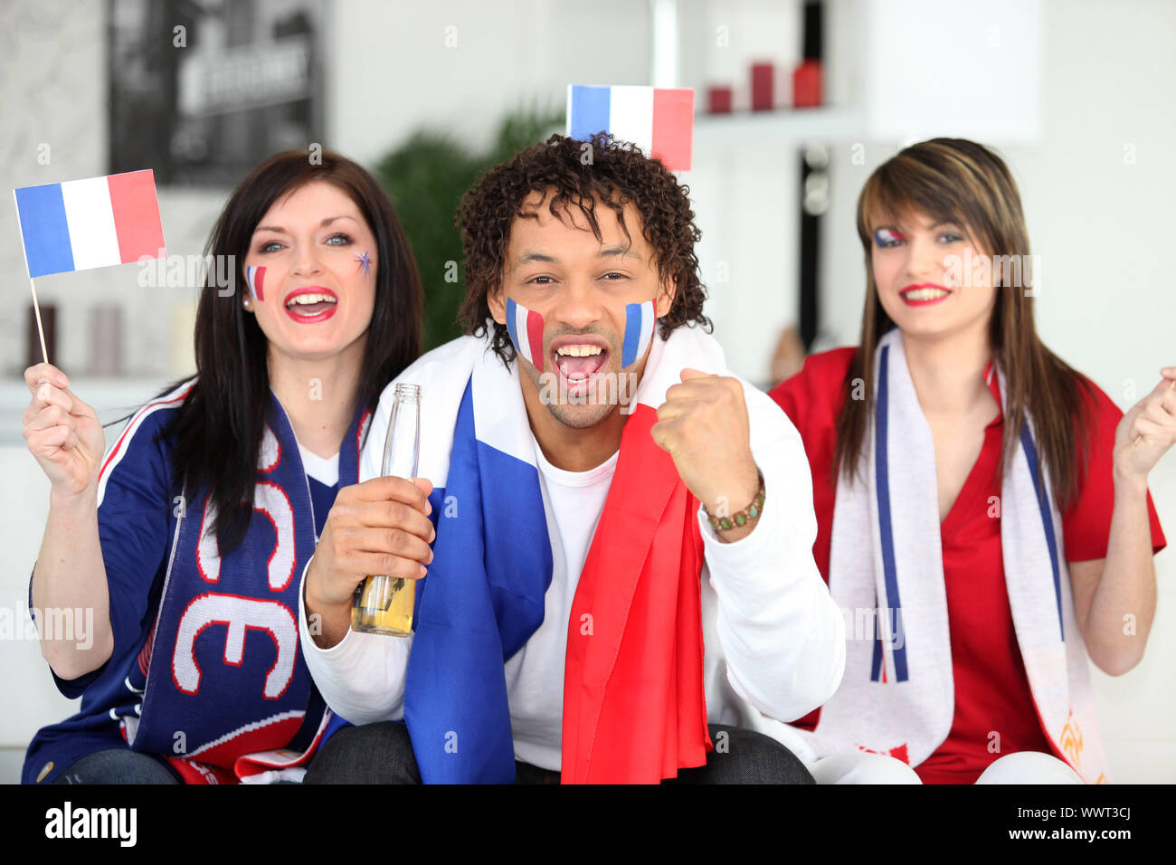 French football fans Stock Photo Alamy