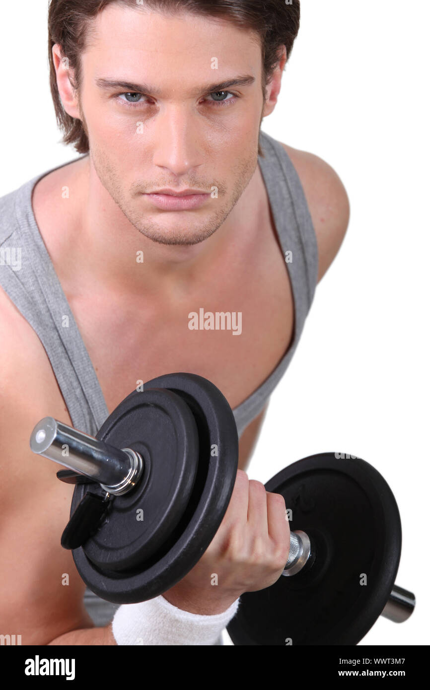 A Determined Young Man Working Out Stock Photo - Alamy