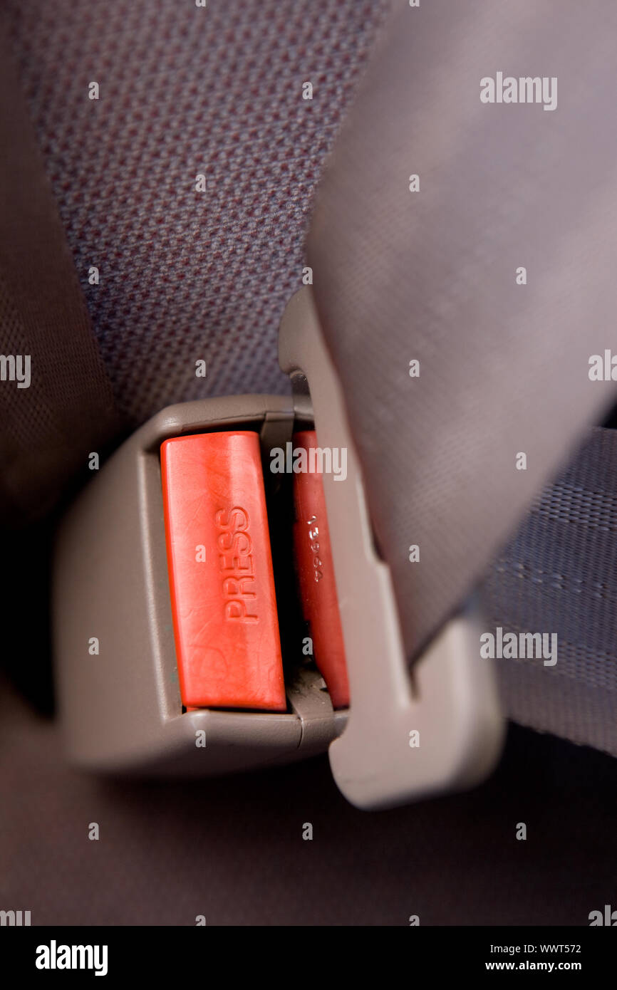 Press Seatbelt Detail Stock Photo