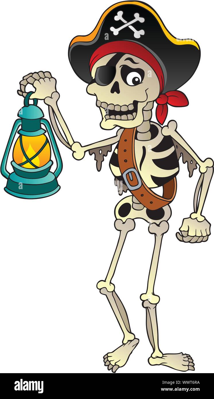 Exclusief pit zij is Pirate skeleton with lantern Stock Vector Image & Art - Alamy