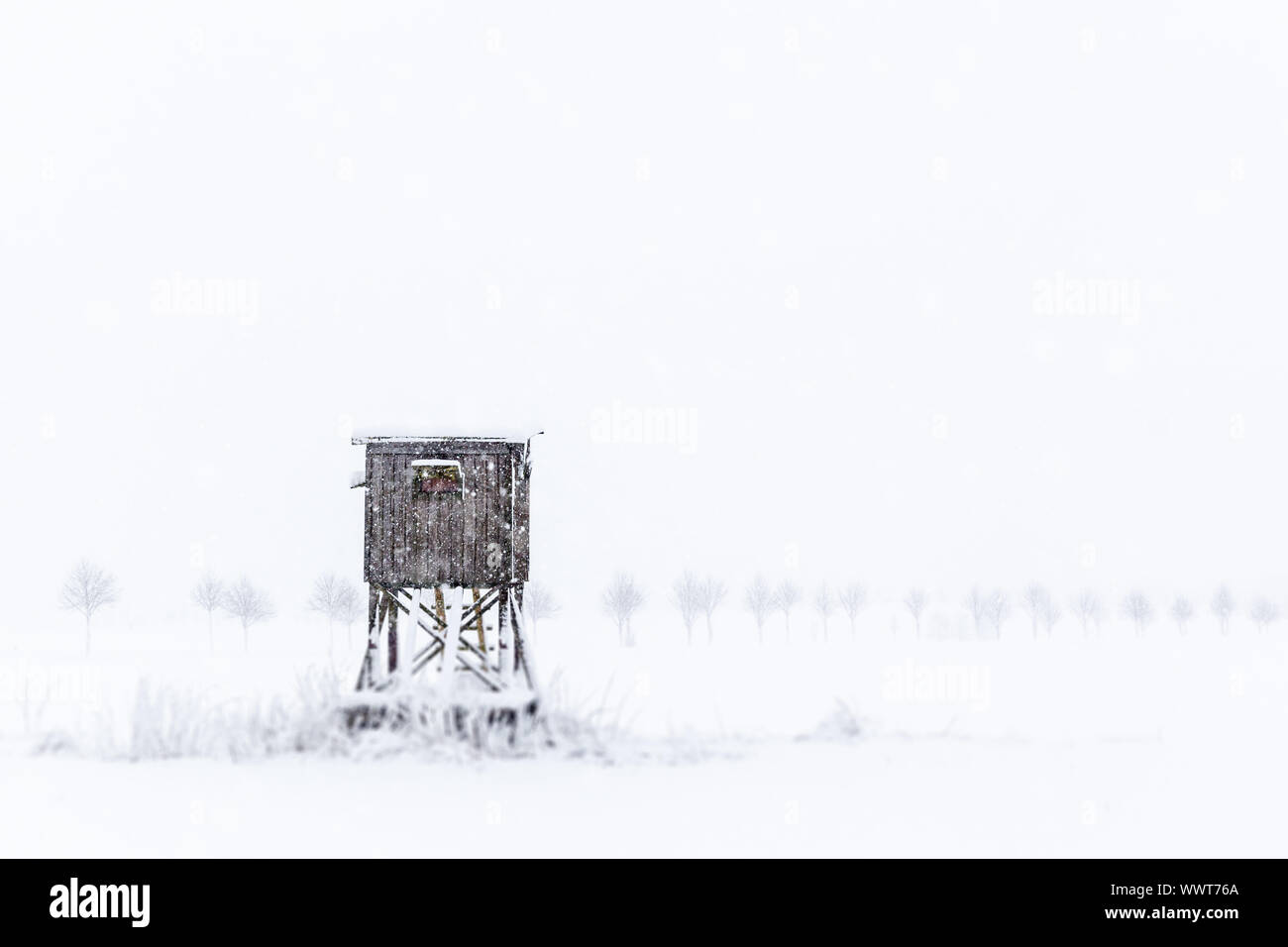 Winter landscape Hochsitz Stock Photo